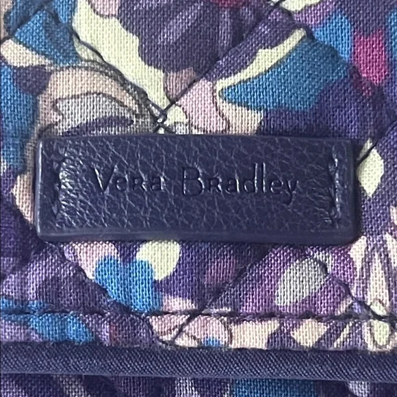 Vera Bradley Blue and Purple Floral Tri-Fold Wallet - Picture 2 of 8